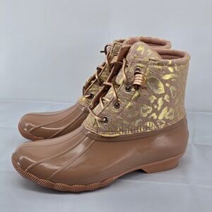 Sperry‎ Womens Size 8 Top-Sider Saltwater Leojac Rose Gold Pink Duck Boots NWOB